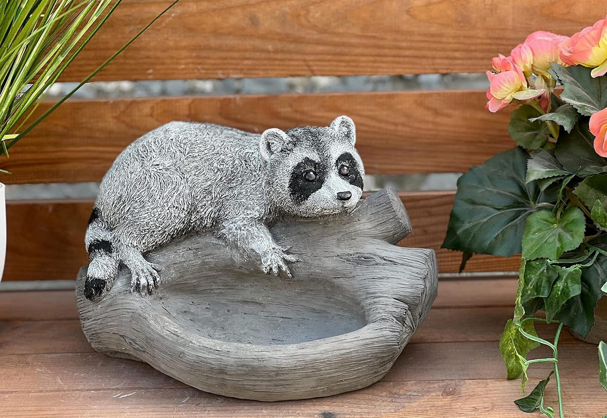 STEINFIGUR Waschbär frostfest Steinguss - Grau, Stein (24/16/18cm) - stoneandstyle