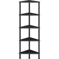 ECKREGAL mit 5 Ebenen Schwarz 30 x 30 x 115 cm - Schwarz, Holzwerkstoff (30/115/30cm)