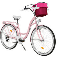 CITY-FAHRRAD Milord mit Metallkorb, 28 Zoll, Rosa, 7-Gang - Pink, Metall (46cm) - Milordbikes
