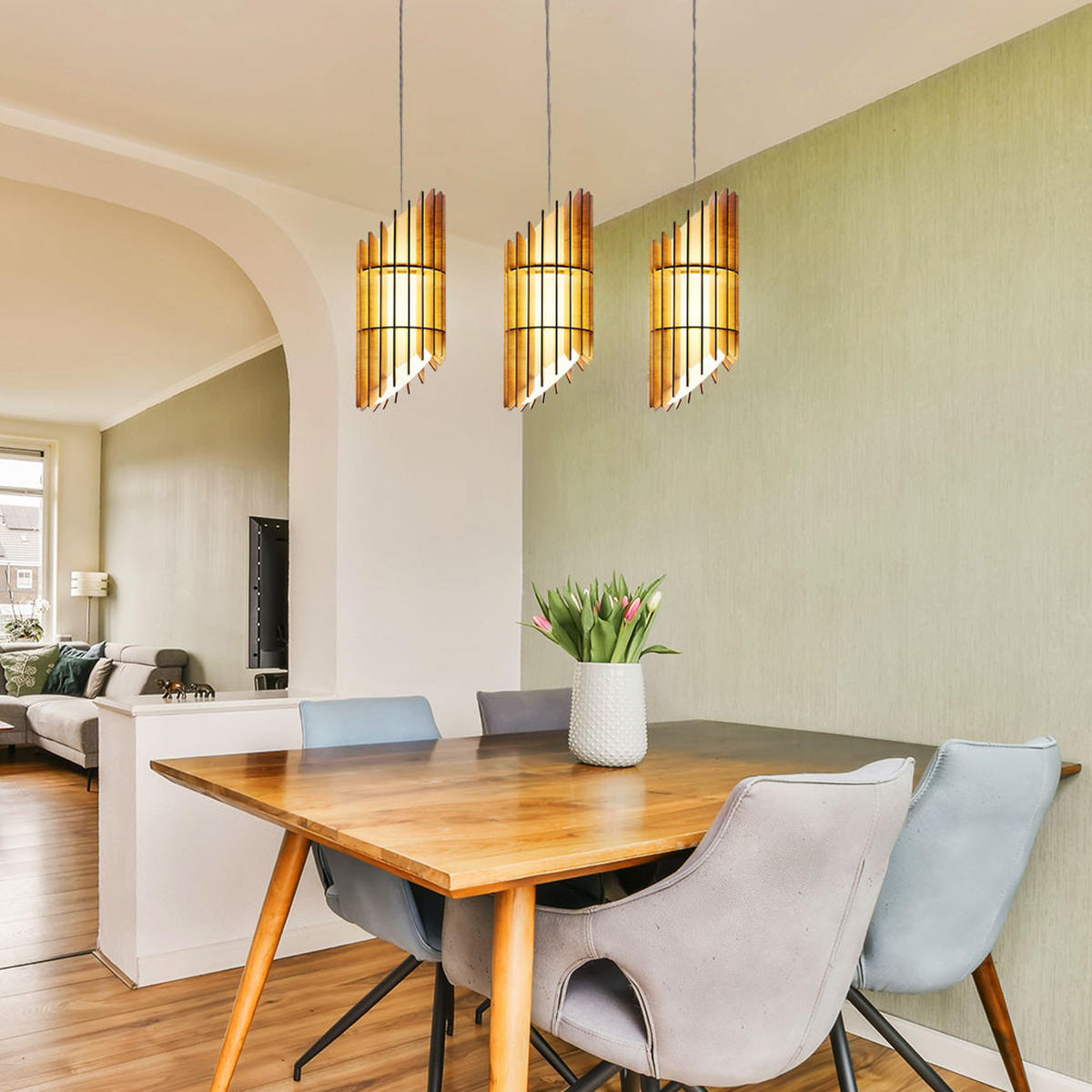 HÄNGELEUCHTE AGREDA Braun Holz - Braun, Holz (75.5/14.5/110cm)