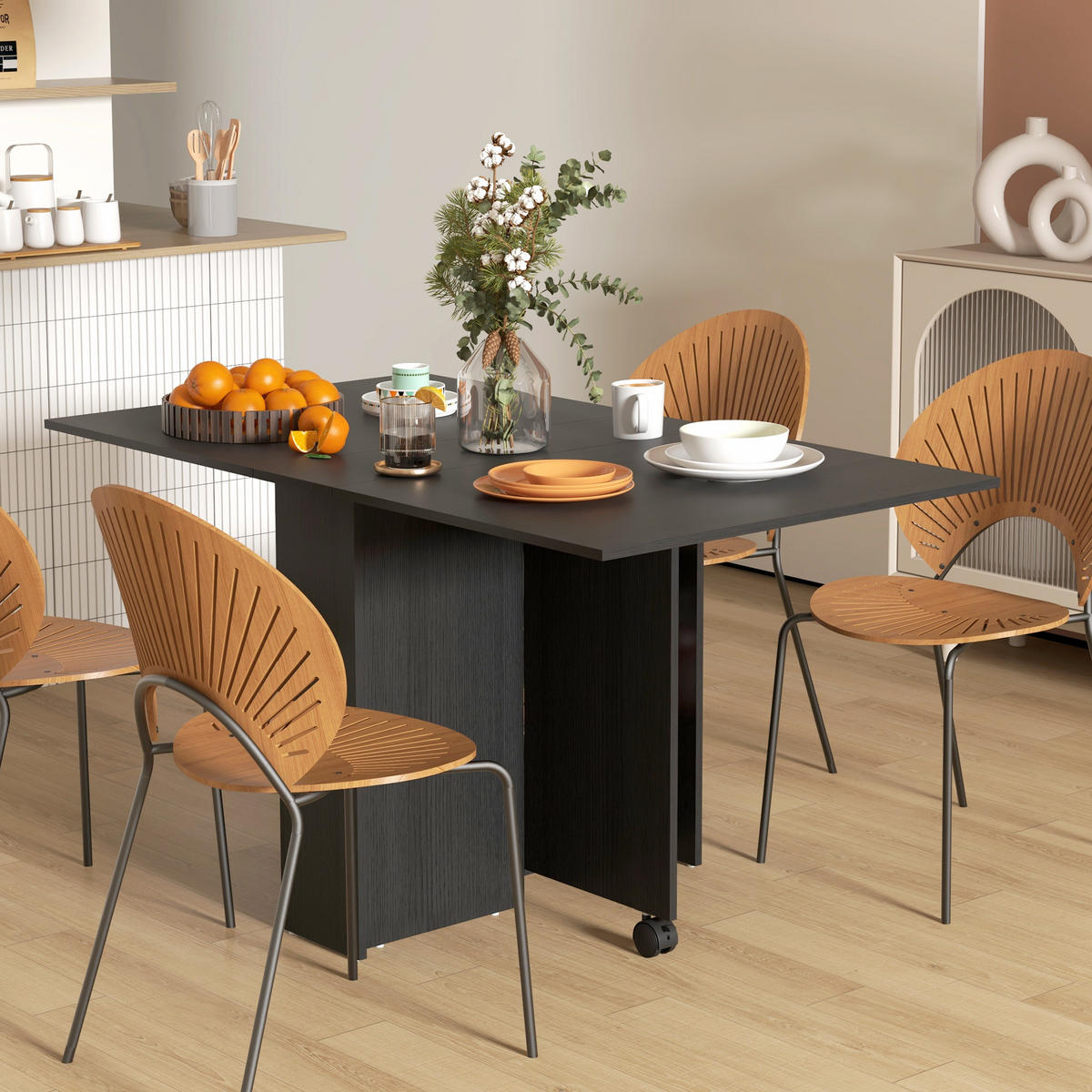 ESSTISCH Schwarz 1 Stück - Schwarz, Kunststoff (140/80/74cm) - GiPP