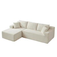 ECKSOFA DE-34926 L-Form mit Chaise links Weiß - Weiß, Textil (163/252.5cm) - ComfortXL