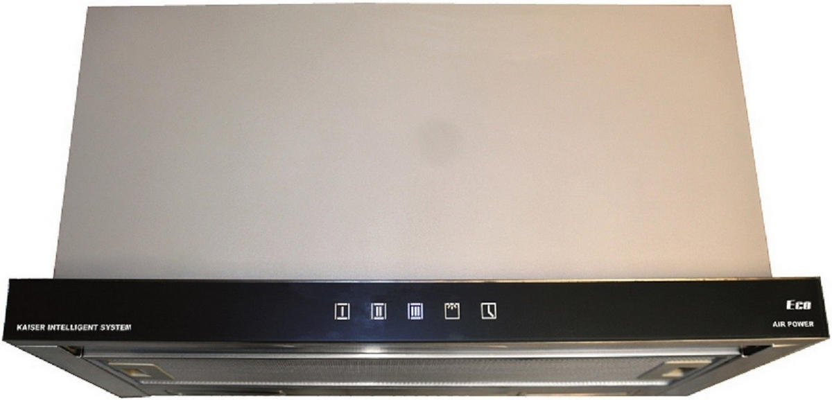 DUNSTABZUGSHAUBE EA 644 Eco 60 cm Schwarzes Glas / Edelstahl - Silberfarben, Glas/Metall (60/27/28cm) - Kaiser Küchengeräte