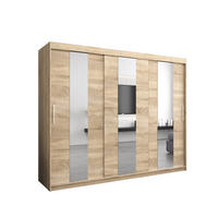 SCHWEBETÜRENSCHRANK 200/250/62 3-türig - Silberfarben/Sonoma Eiche, Holz/Kunststoff (250/200/62cm) - MÖBEL KRYSPOL