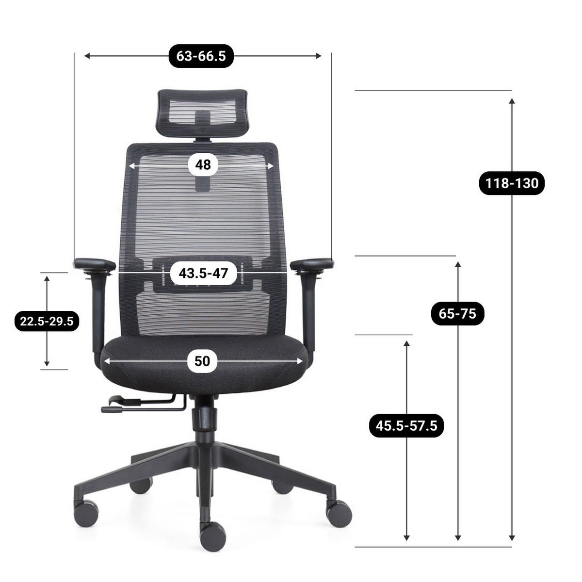 BÜROSTUHL Napoli Deluxe 4D - NEN-EN 1335 - Schwarz - Schwarz, Textil (70/118/62cm) - Sedero