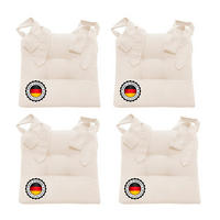 STUHLKISSEN mit Schleifenband 4er Set - Creme, Textil (46/42/7cm) - Bonvionn