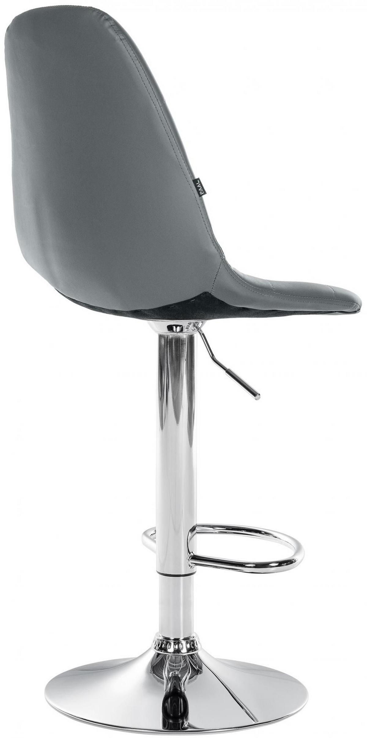 BARHOCKER Metall Grau - Grau, Textil/Metall (47/58/56cm) - CLP