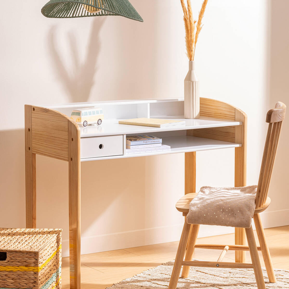 KINDER-SCHREIBTISCH 100/52/85 cm - Weiß, Holzwerkstoff (52/85/100cm) - Atmosphera for kids