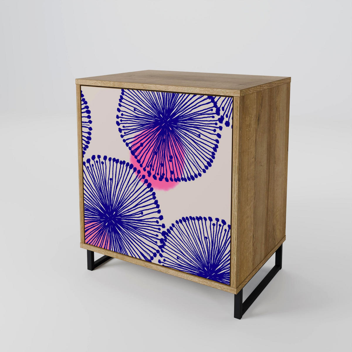 SIDEBOARD MAGIC NATURE, Eichefarben, 57,5x42x75,5 cm, Goldfarbene Metallfüße - Eichefarben/Goldfarben, Holzwerkstoff/Metall (57.5/75.5/42cm) - SpaceRebels