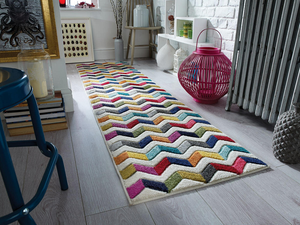 TEPPICH Bunt-Design, geometrisch MEON JOSH, Multi 66x300 cm - Multicolor, Textil (66/300cm) - KADIMA DESIGN