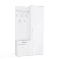 ŠATNÍK moderní se zrcadlem Skříň Duo bílá 100/180/35 - bílá, kompozitní dřevo (100/180/35cm) - RAUMHIRSCH FURNITURE