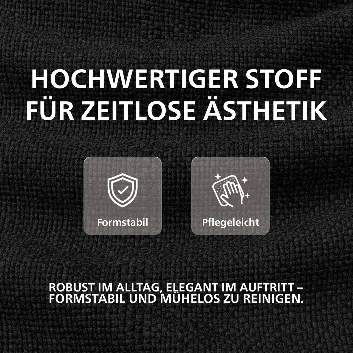 BARHOCKER Stoff Schwarz - Schwarz, Textil/Metall (47/85/48cm) - CLP