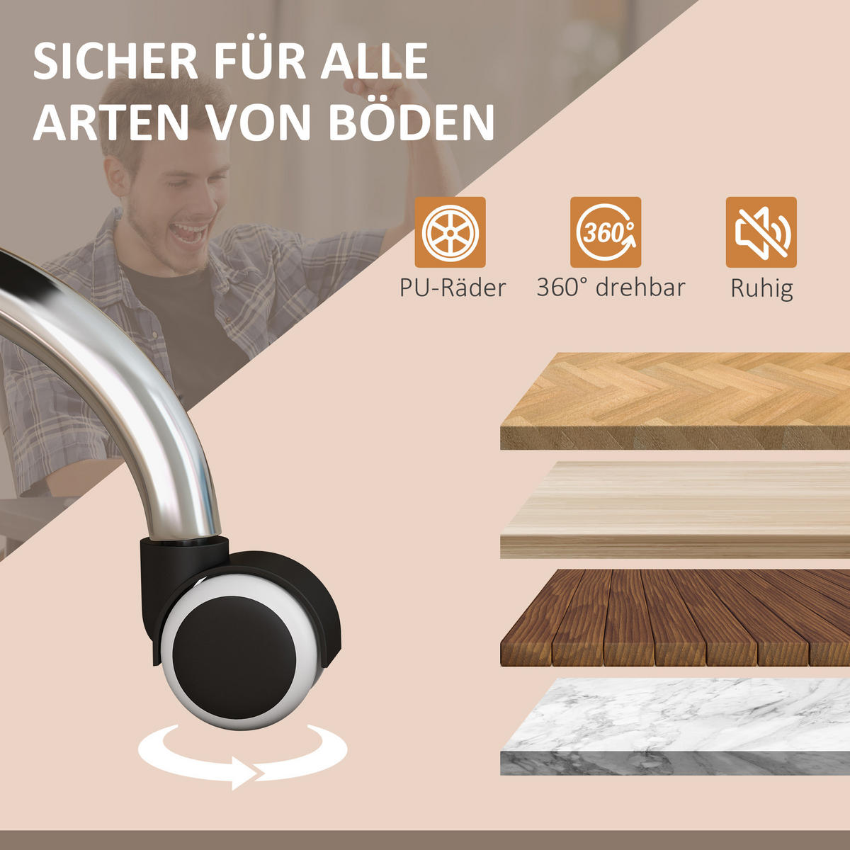 MASSAGE-BÜROSTUHL, Dunkelgrau - Dunkelgrau, Textil (70/118/64cm) - Vinsetto