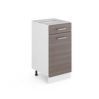 UNTERSCHRANK R-Line Grau 40 cm mit Schublade, ohne AP - Weiß/Grau, Holzwerkstoff (40/81.6/46cm) - Vicco