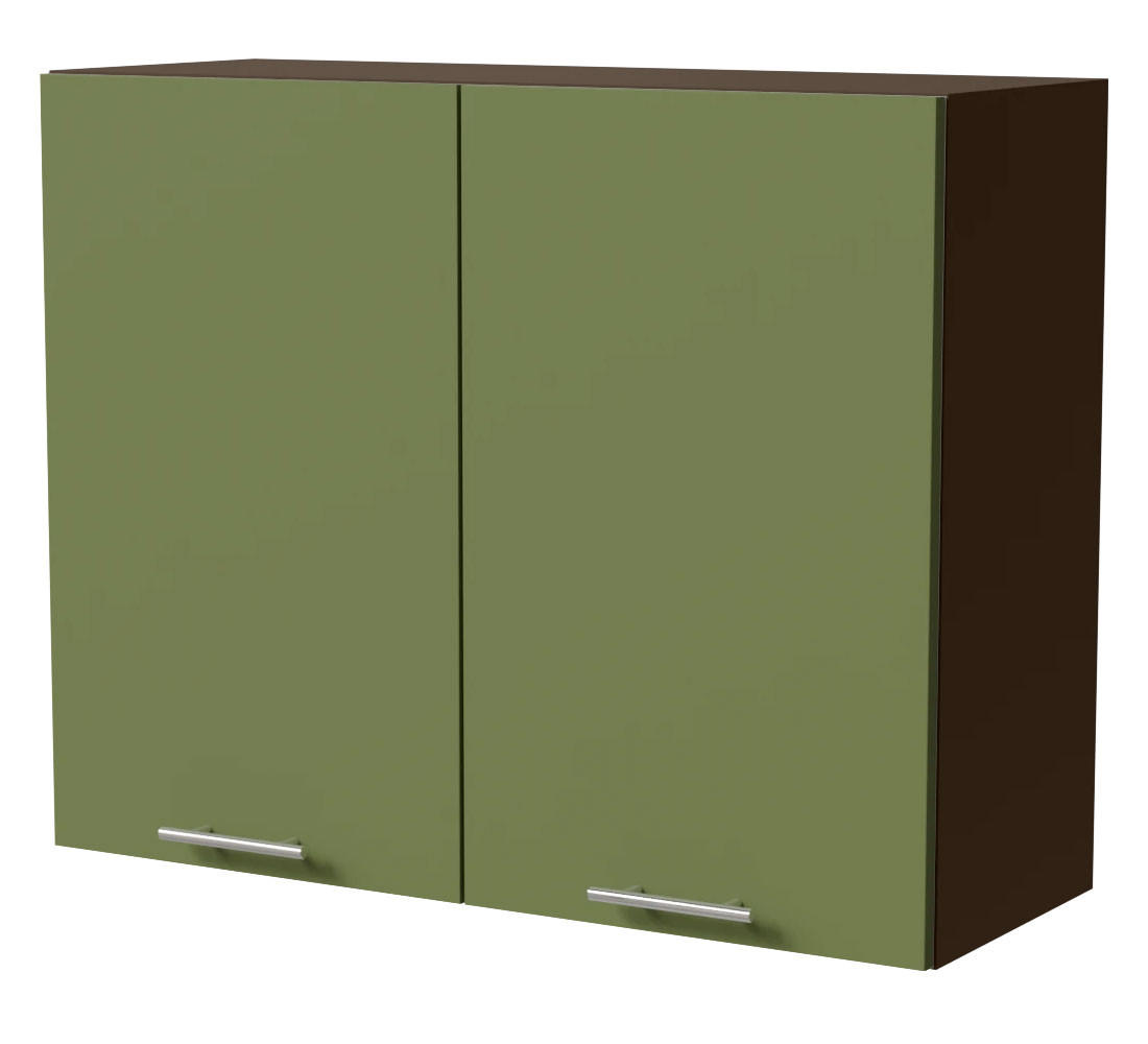 KÜCHENHÄNGESCHRANK Brerra W3/90 Lava / RAL 6025 farngrün Matt 90 / 32,5 / 72cm - Dunkelgrau/Grün, Holz/Holzwerkstoff (90/72/32.5cm) - Feldmann-Wohnen