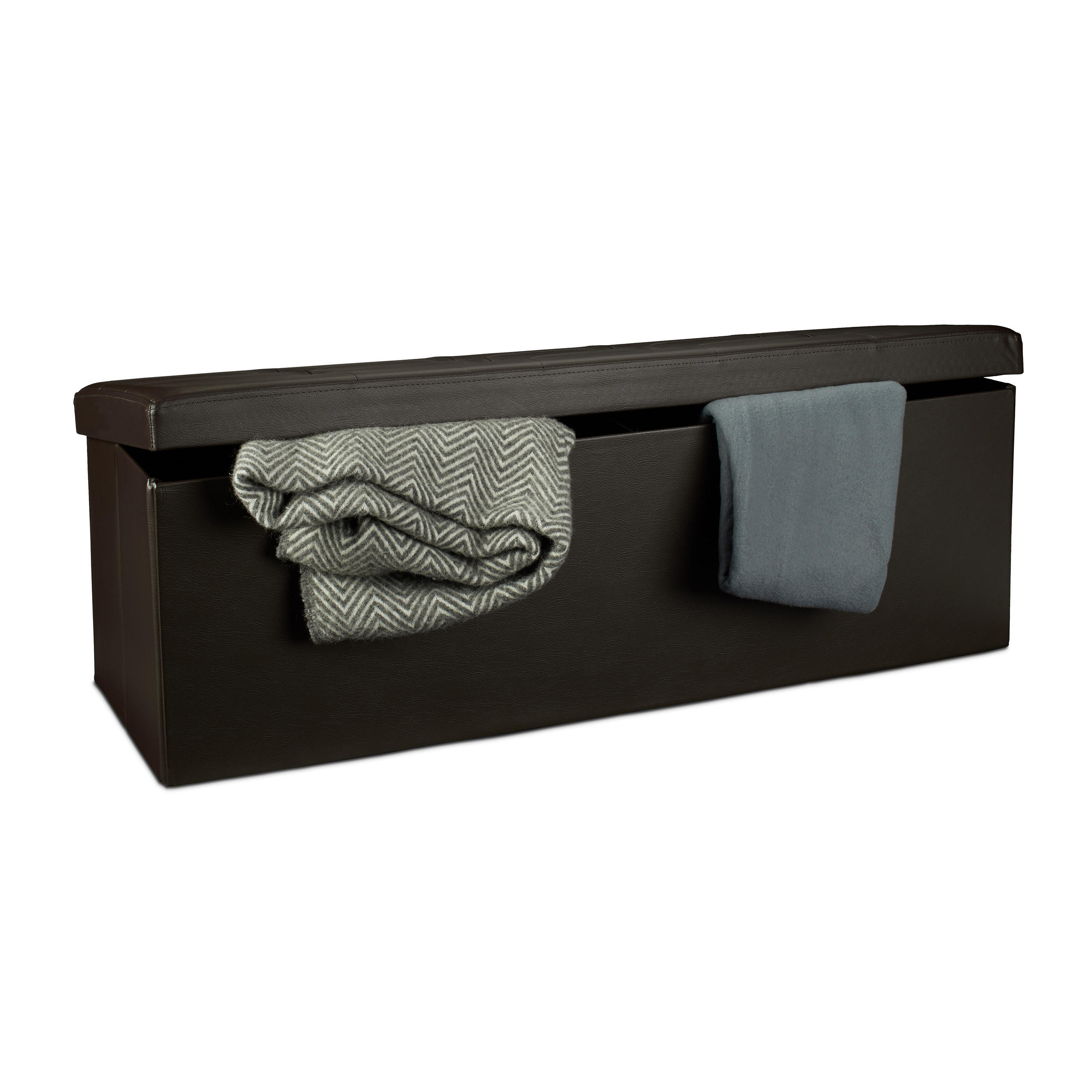 FALTBARE Sitzbank - Braun, Holzwerkstoff/Kunststoff (38/38/114cm) - Relaxdays