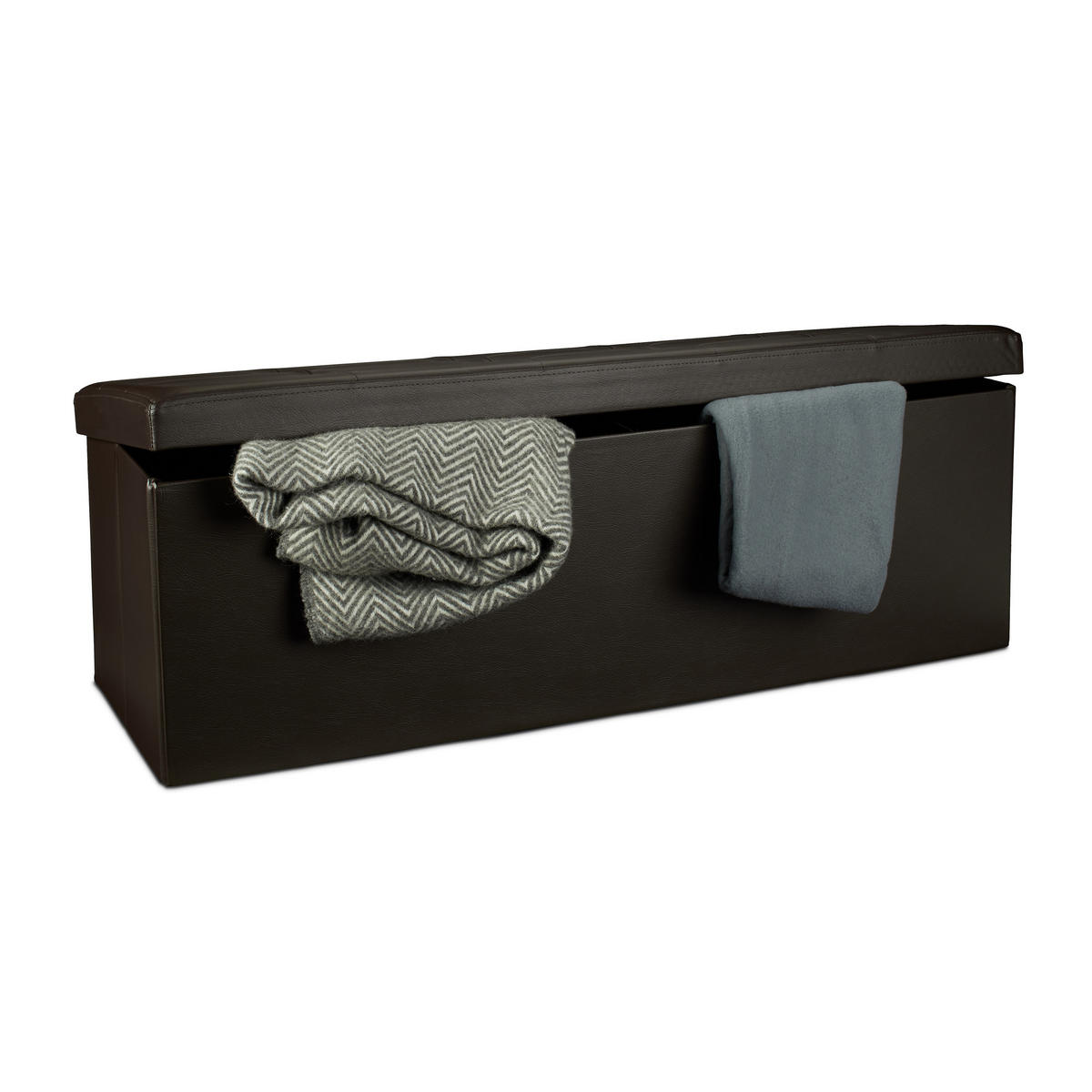 FALTBARE Sitzbank - Braun, Holzwerkstoff/Kunststoff (38/38/114cm) - Relaxdays