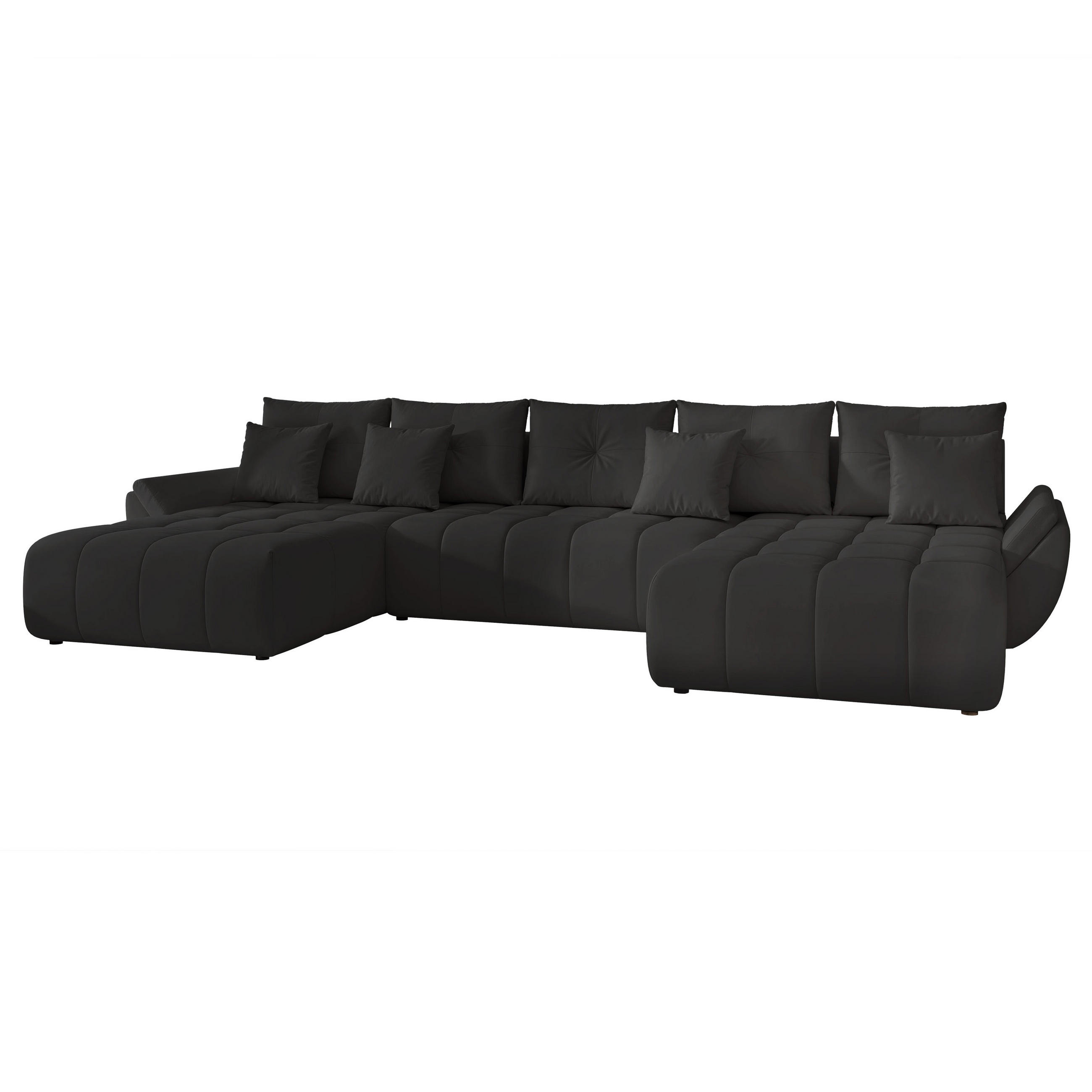 WOHNLANDSCHAFT DIEGO mit Schlaffunktion und Bettkasten Anthrazit - Anthrazit, Holzwerkstoff/Kunststoff (382/91/190cm) - Idohome