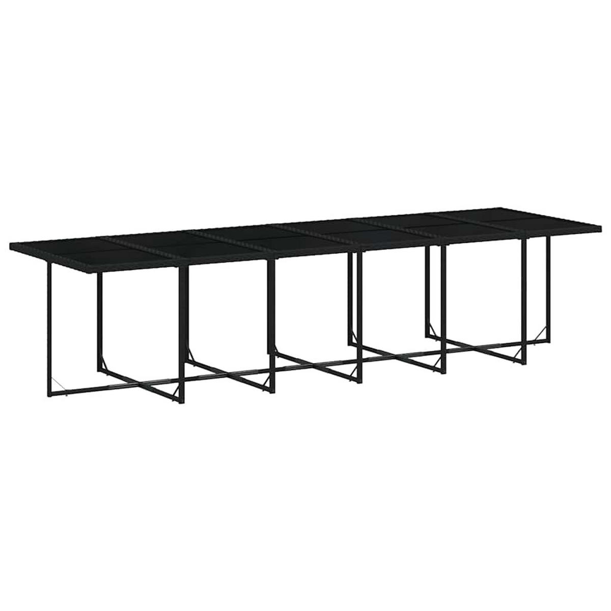 GARTEN-ESSGRUPPE 13-teilig Mit Kissen Schwarz Poly Rattan - Schwarz, Kunststoff - vidaXL
