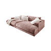 BIG SOFA XL MADELINE Pink Cord - Pink/Schwarz, Kunststoff/Textil (290/85/190cm) - KAWOLA
