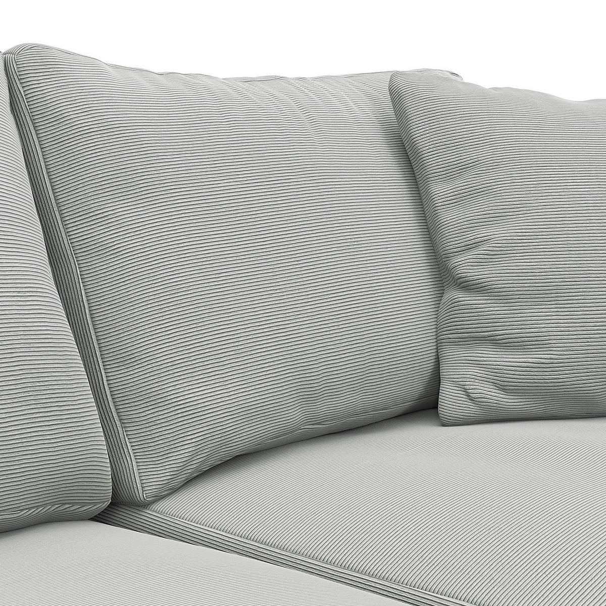 ECKSOFA mit Ottomane - Schwarz/Grau, Kunststoff/Textil (267/254cm) - home24