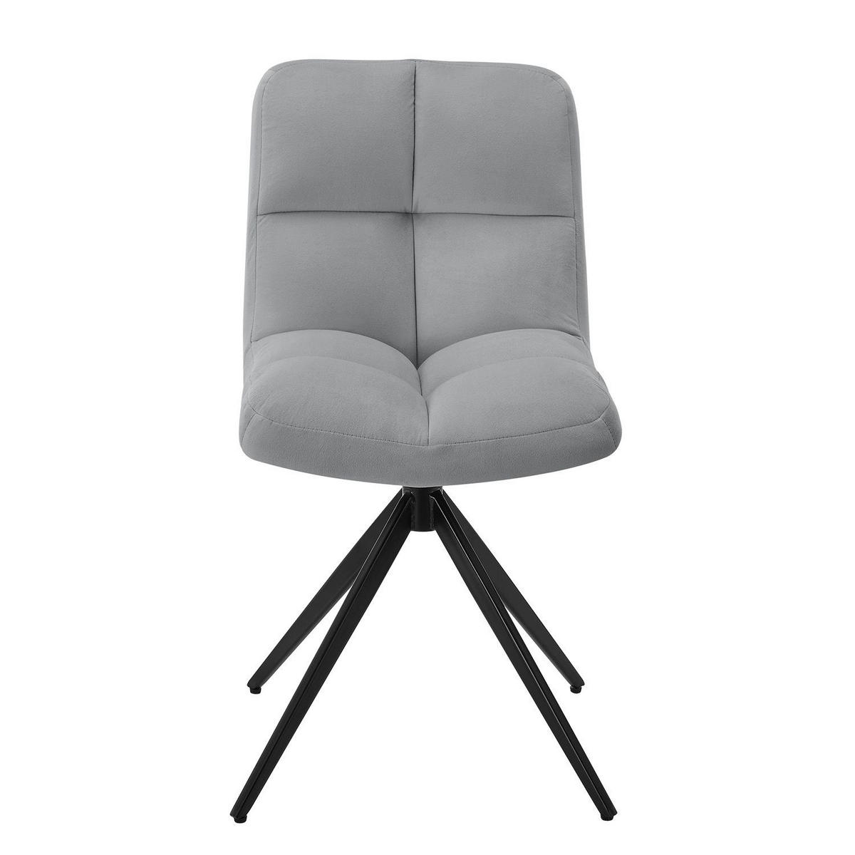 DREHSTUHL Dallas samt hellgrau (2er-Set) - Hellgrau, Textil (45/84/45cm) - Juskys