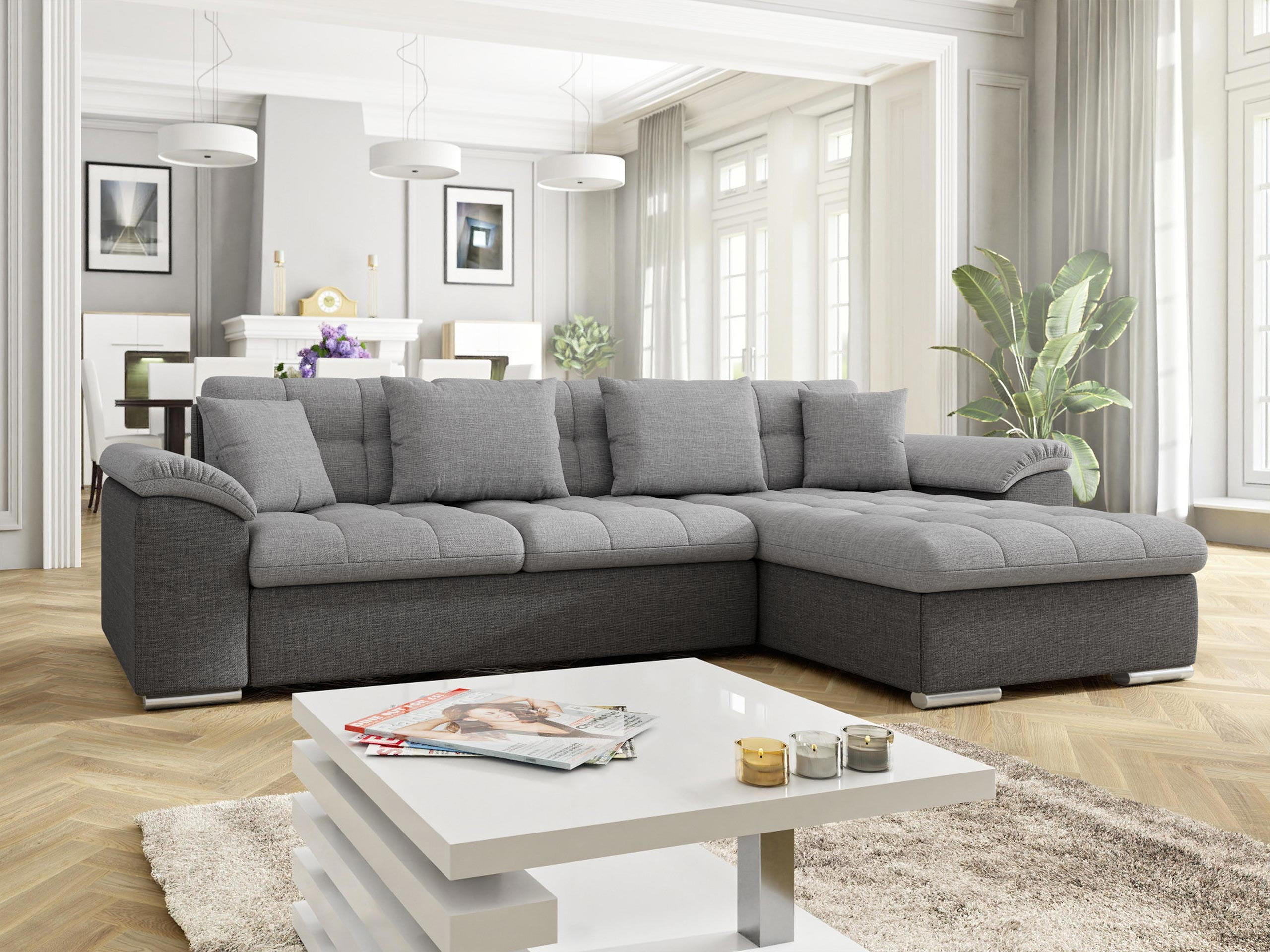 ECKSOFA Diana Lux, Seite: Rechts - Grau, Holz/Textil (280/160cm) - MIRJAN24