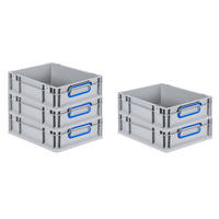 EUROBOX 5x Nextgen Color 12x30x40cm 11 Liter Griffe Blau Geschlossen - Blau, Kunststoff (30/12/40cm) - PROREGAL