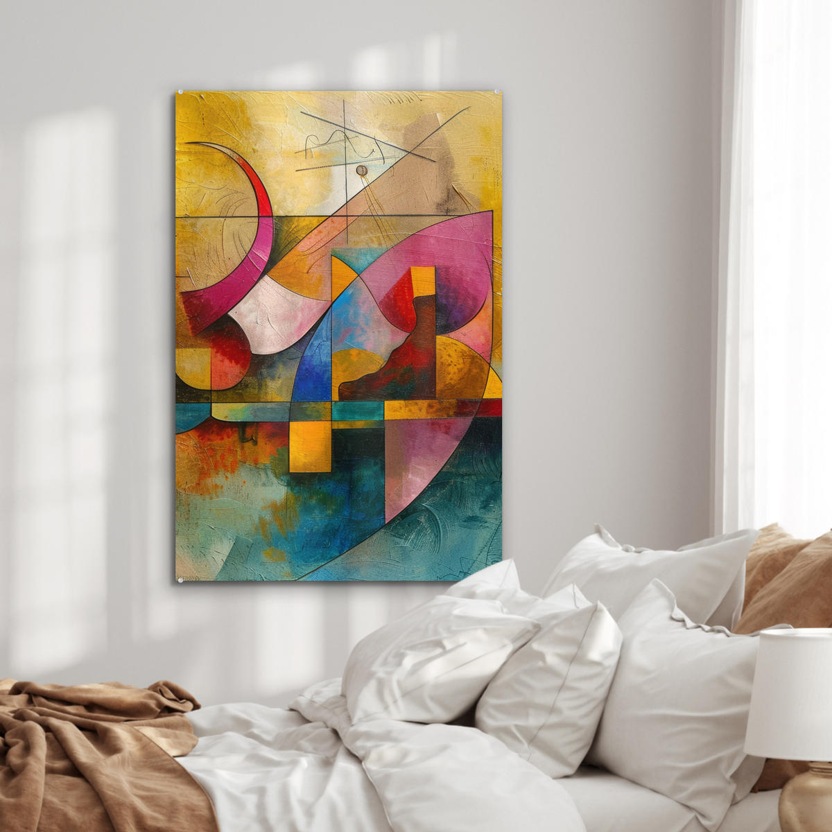 ACRYLGLASBILD Kunst - Abstrakt - Modern 60x90 cm - Gelb, Glas (60/90cm) - MuchoWow