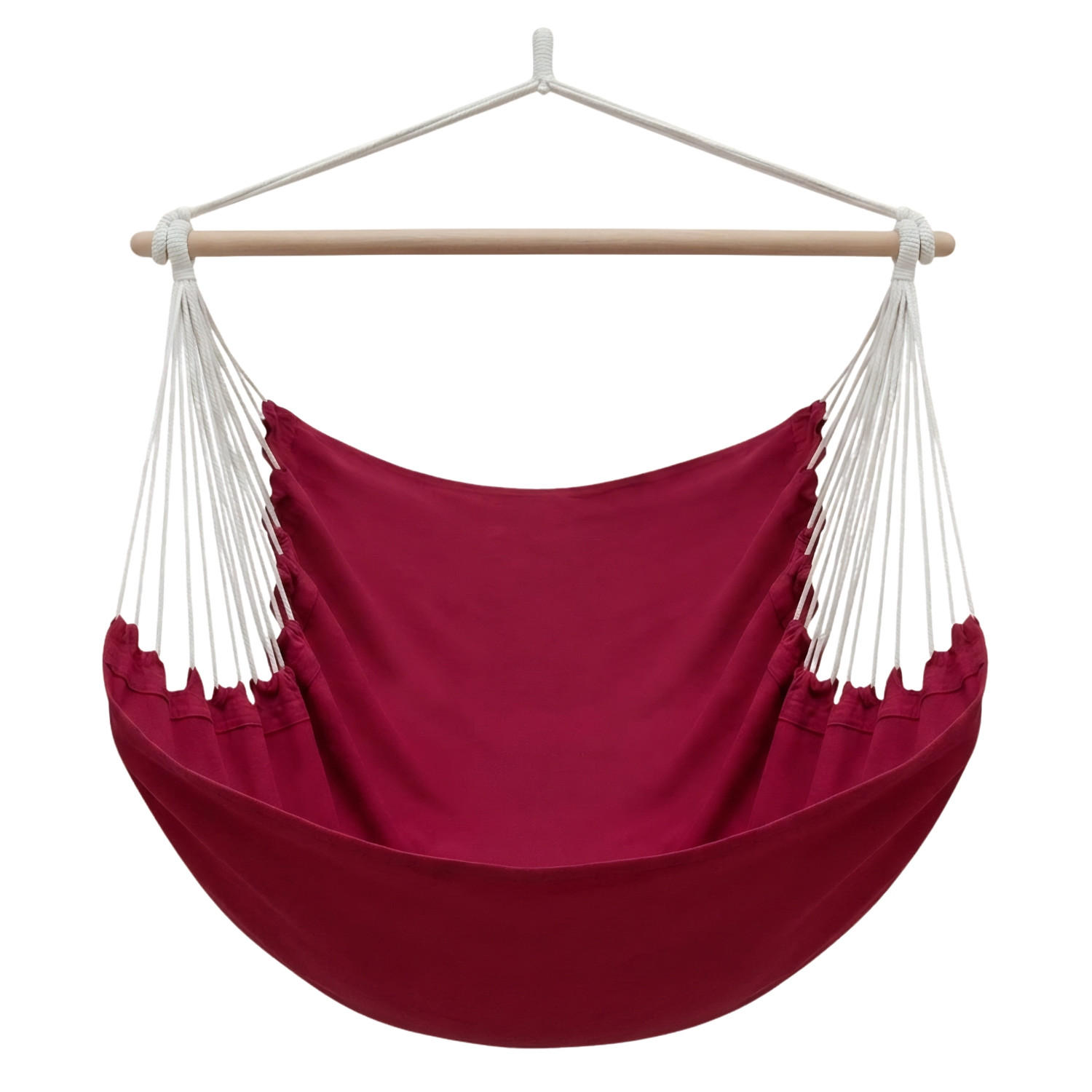 XXL HÄNGESESSEL 185/130 cm Belastbar bis 150 kg Bordeaux - Rot, Textil (130/155/185cm) - Amanka