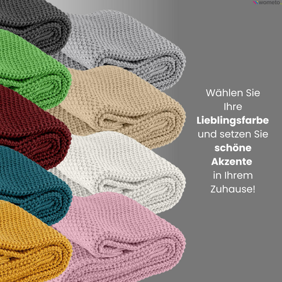 STRICKDECKE gelb 140/190 cm - Gelb, Textil (140/190cm) - wometo