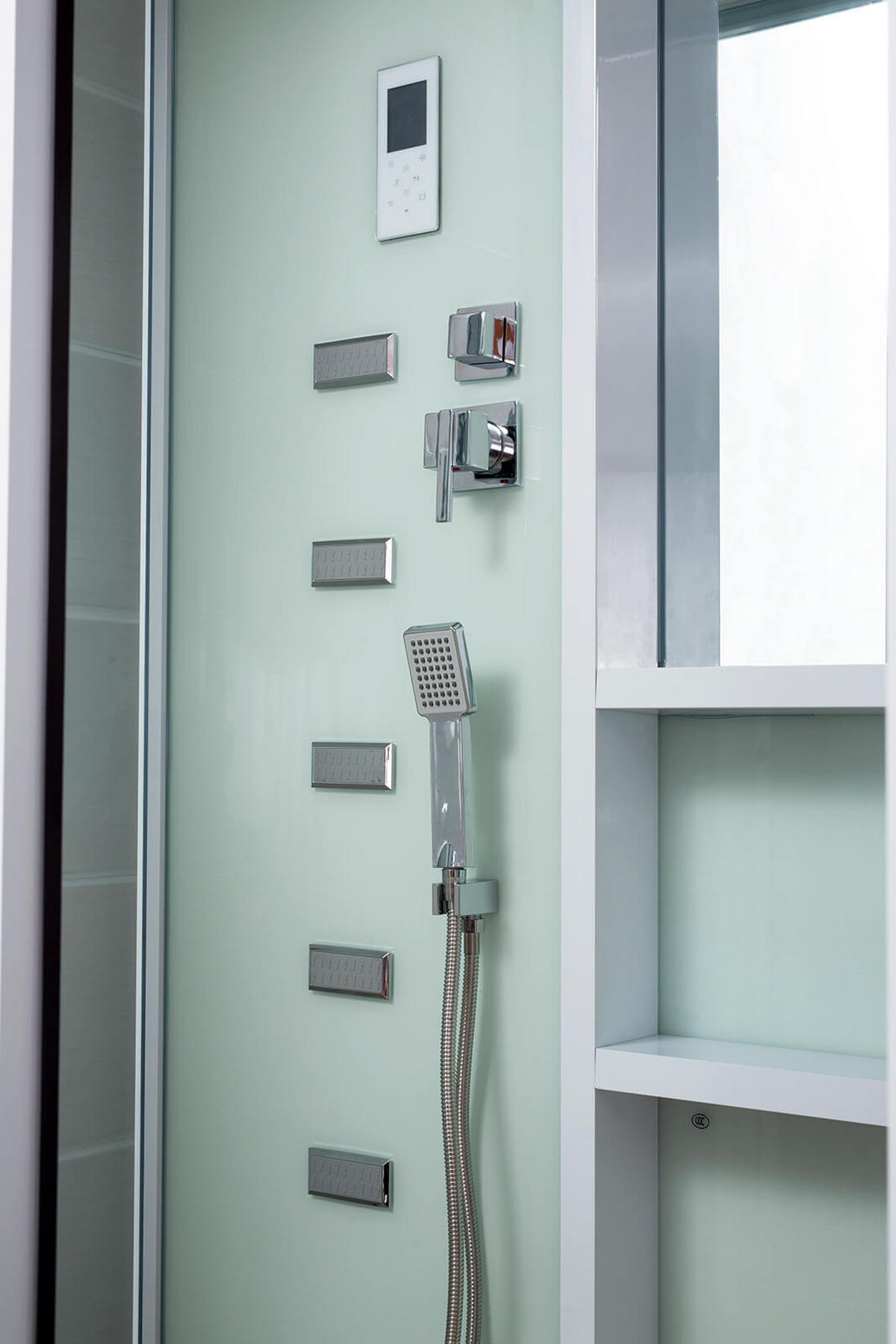 DAMPFDUSCHE LUXORY XL - Weiß - Weiß, Glas (90cm) - Home Deluxe