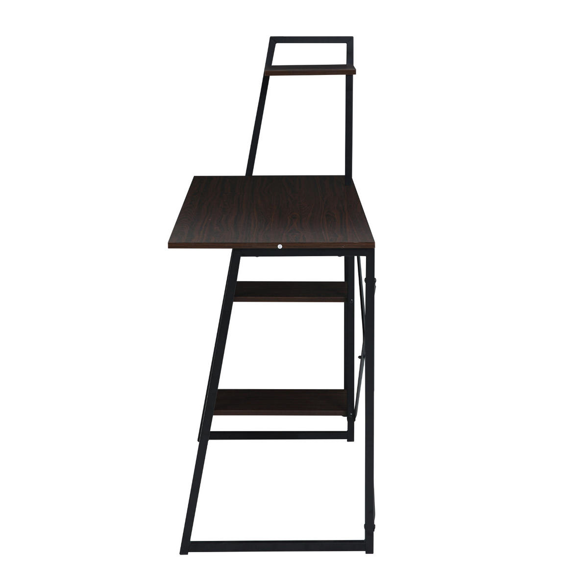 SCHREIBTISCH Combo 1 inkl. Regal mit Metall-Gestell - Dunkelbraun, Holzwerkstoff (120/48/117cm) - SVITA