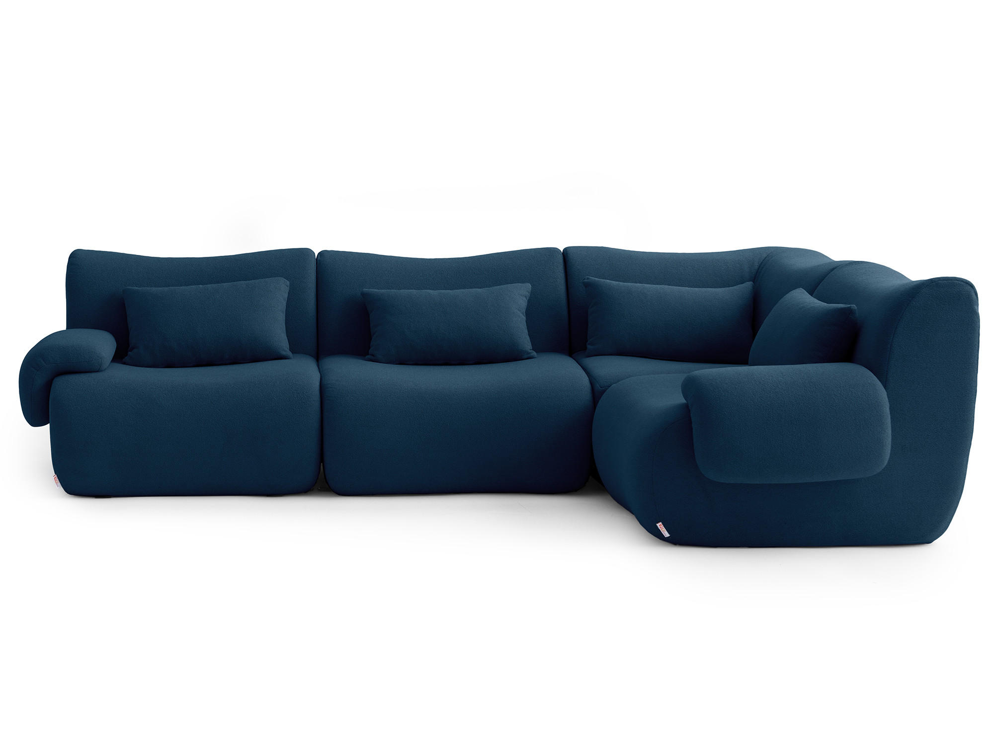 ECKSOFA Bouclé-Stoff Tiefblau - Blau, Textil (269/182cm) - MILYsofa