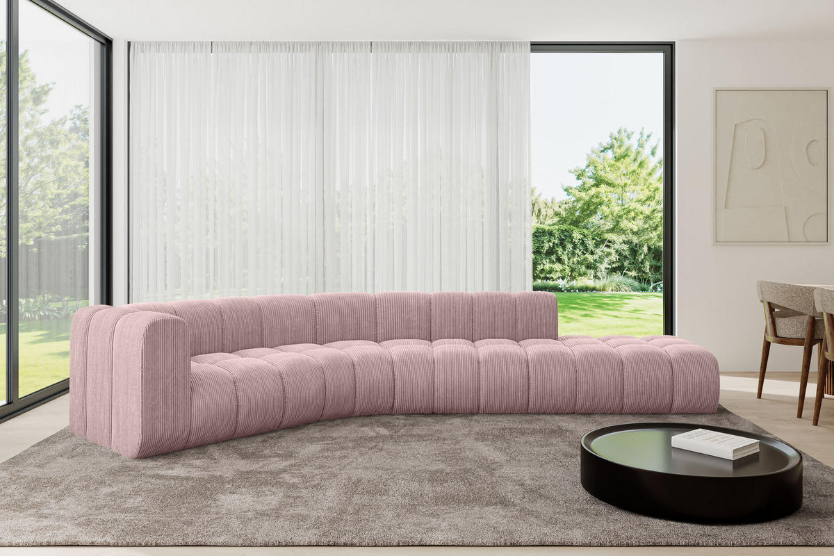 ECKSOFA modulares Sofa Tilmo-L1 - 399x194x70 cm Rosa - Rosa, Holzwerkstoff/Textil (399/194cm) - ALTDECOR