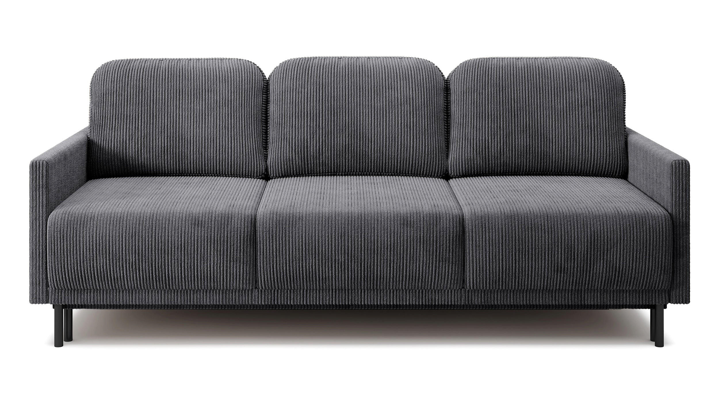 SCHLAFSOFA Hamiel Graublau Cordbezug 212 cm - Dunkelgrau/Schwarz, Holz/Textil (212/87/97cm) - Selsey