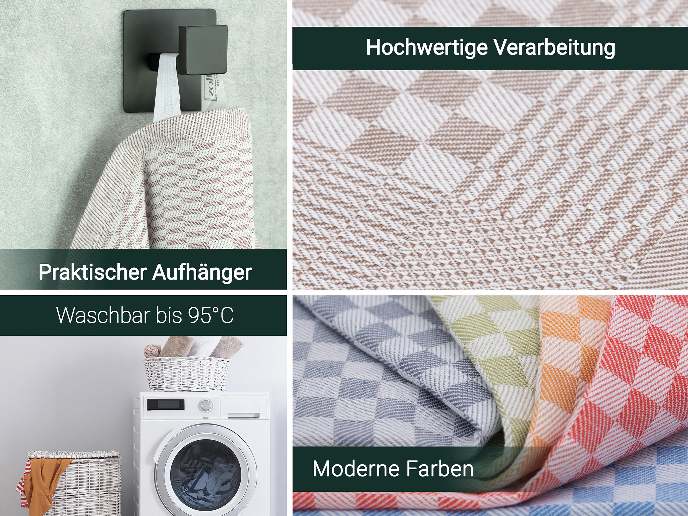 GESCHIRRTÜCHER, 10er-Set, 46x70 cm, 100% Baumwolle, Braun - Braun, Textil (46/70cm) - Zollner