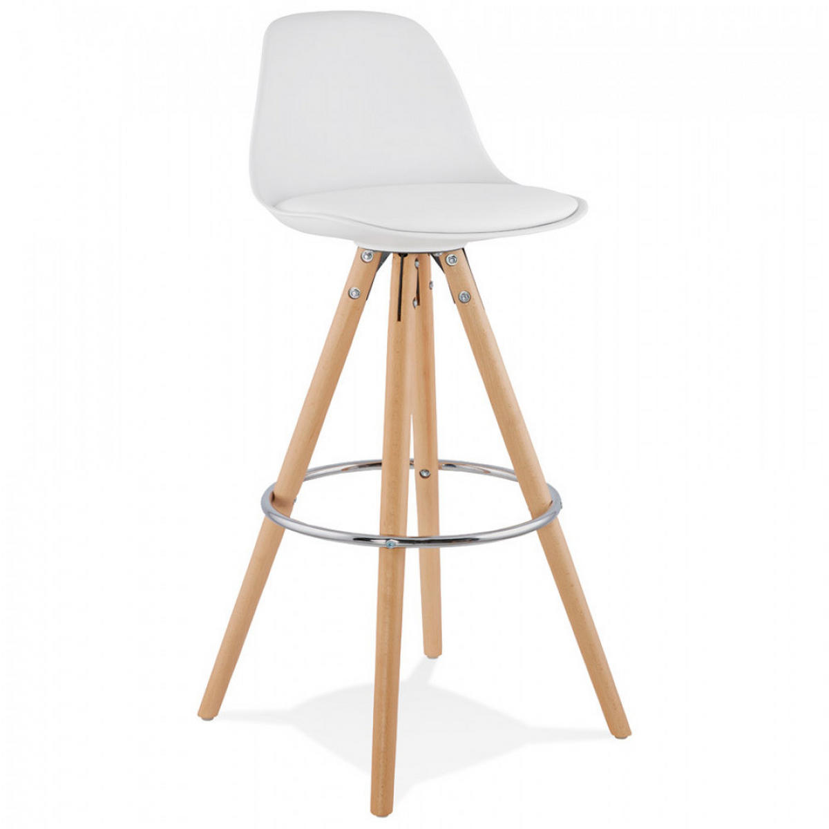 BARHOCKER Weiß 42x95x43cm - Weiß, Holz/Kunststoff (42/95/43cm) - AlterEgo