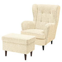 SESSEL - Creme/Schwarz, Holz/Buchenholz (78/102/98cm) - home24