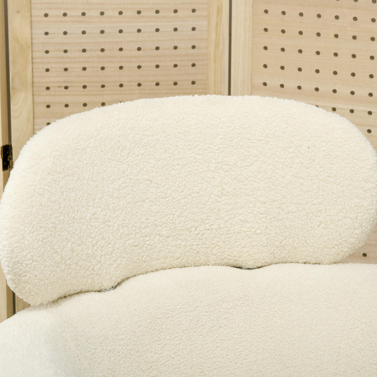 SESSEL DE-13456 mit abnehmbarer Kopfstütze, Teddyfell Creme - Creme, Textil (65/90/71cm) - ComfortXL