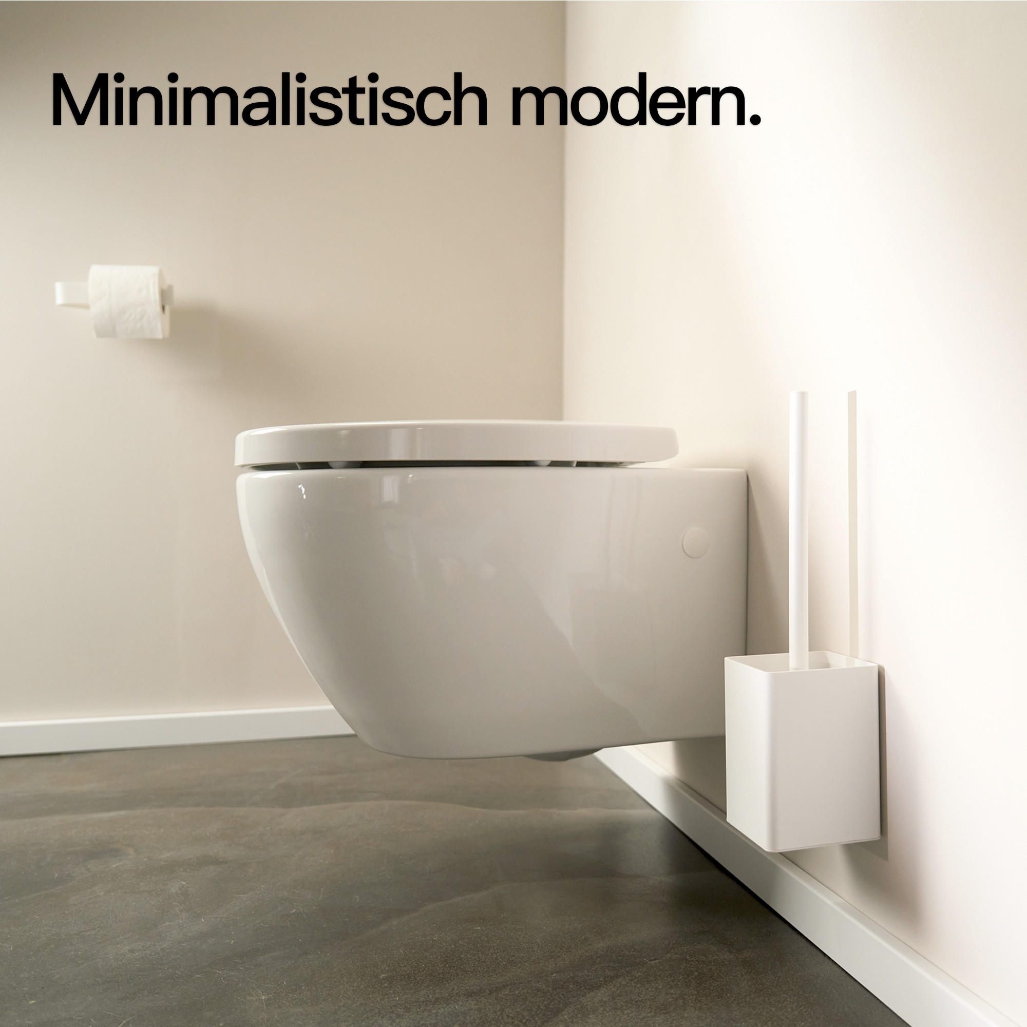 Thumbnail - Toilettenbürste, Weiß, Metall, Rechteckig, 10x37x10 cm, Badezimmer, WC Ausstattung, WC Bürstengarnituren