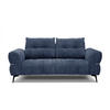 SOFA SALVINI 2,5-Sitzer, dunkelblau - Schwarz/Dunkelblau, Holzwerkstoff/Textil (176/88/99cm) - Courtois Laville