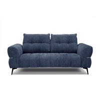 SOFA SALVINI 2,5-Sitzer, dunkelblau - Schwarz/Dunkelblau, Holzwerkstoff/Textil (176/88/99cm) - Courtois Laville