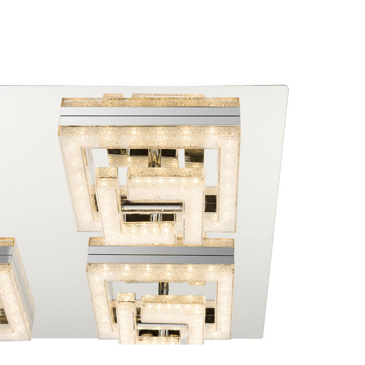 LED DECKENLEUCHTE RENLY Chrom Klar - Silberfarben, Metall (48/48/9cm) - Globo Lighting