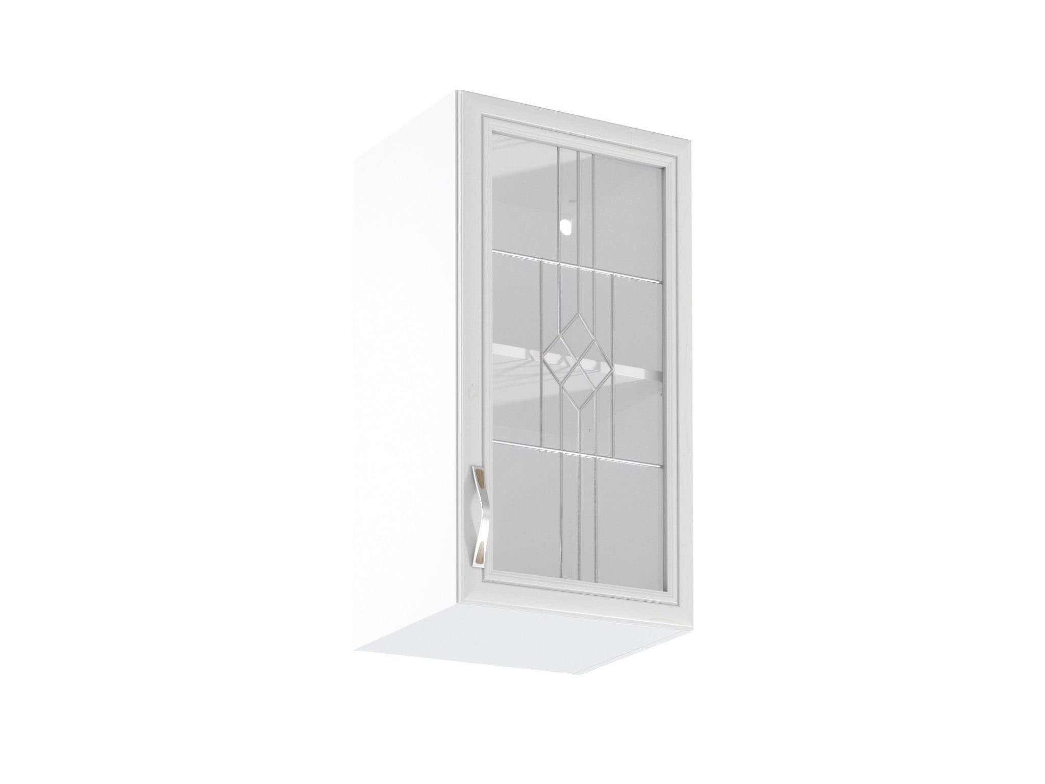 GLASHÄNGESCHRANK G40S – Sycylia Weiß – Weiß / Creme / Links - Creme/Weiß, Glas/Holzwerkstoff (40/72/32cm) - ROYAL24_MARKT