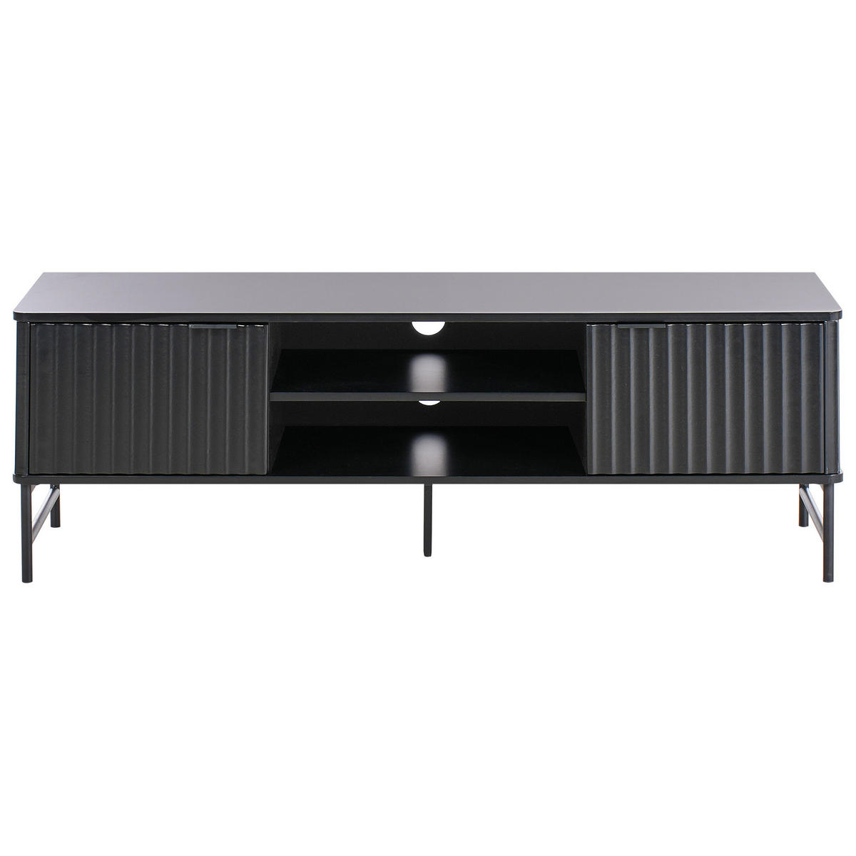 TV-MÖBEL Schwarz Glastonbury - Schwarz, Holzwerkstoff (140/46/40cm) - Beliani