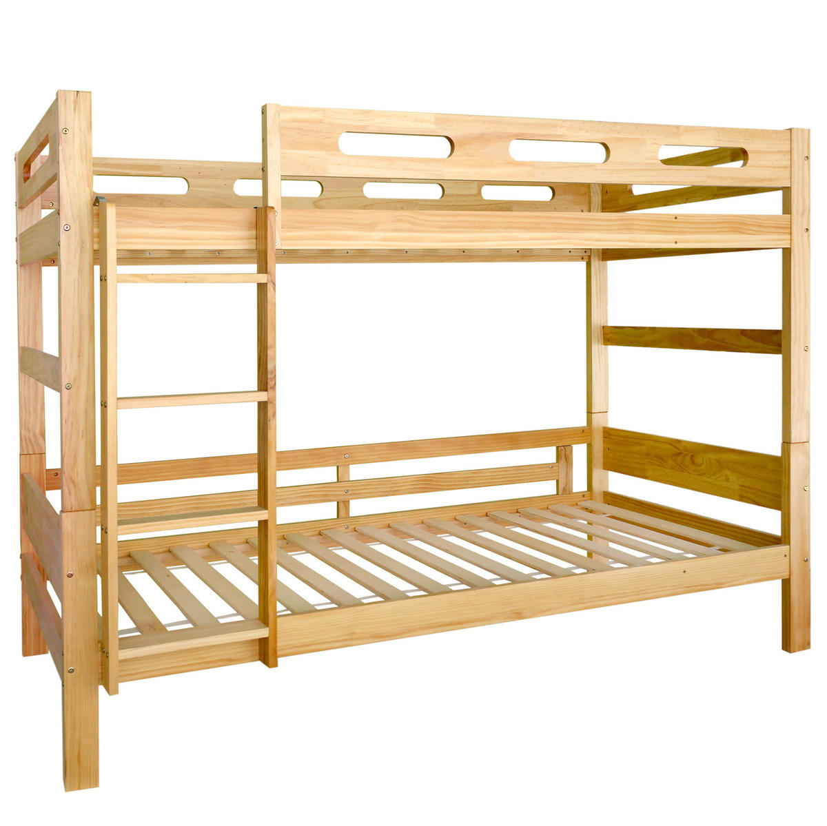 ETAGENBETT 90/200 cm aus Kiefer massiv teilbar in 2 Einzelbetten - Naturfarben, Holz (90/200cm) - BEAOK