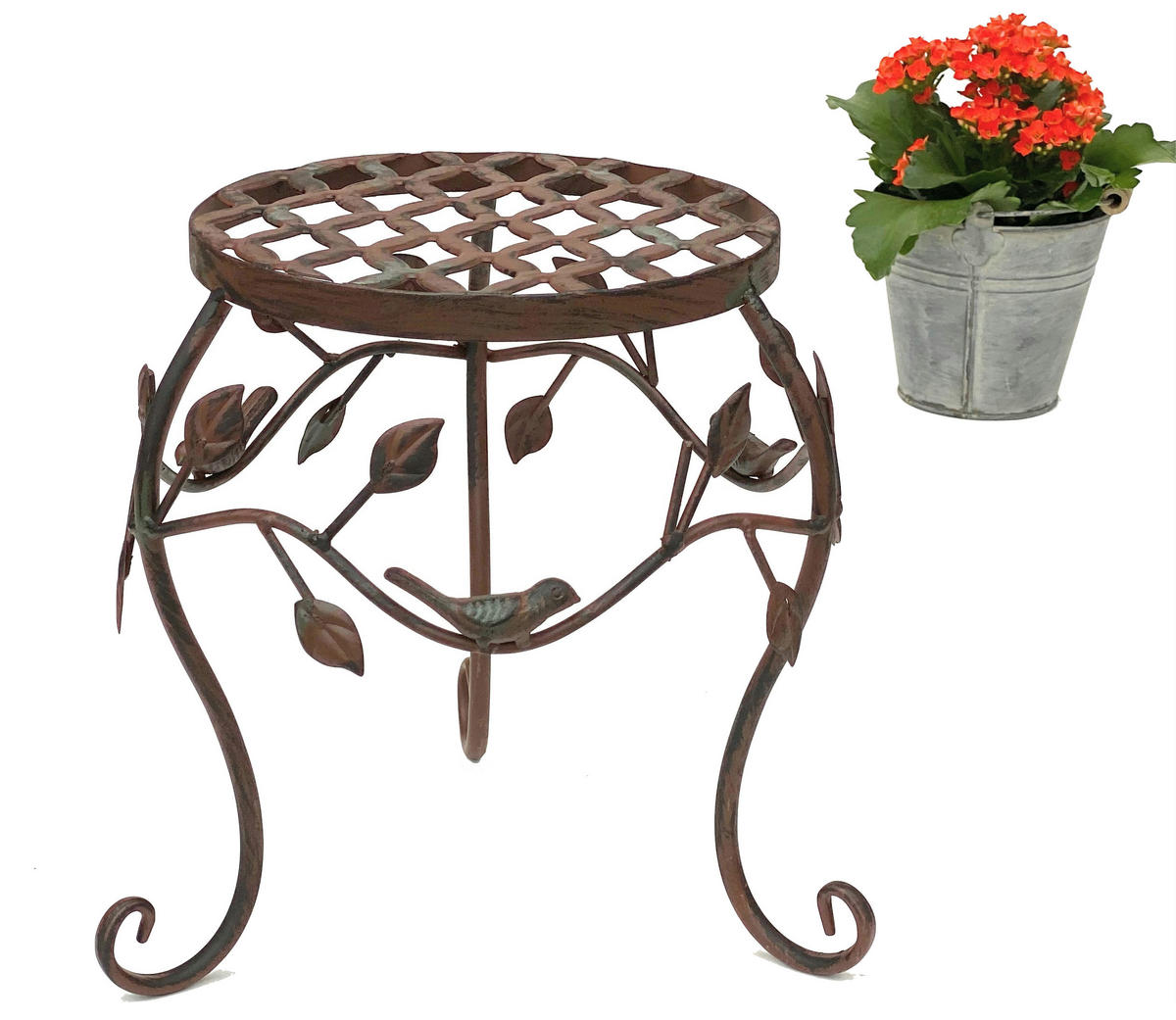BLUMENHOCKER Metall Braun 25/25/25 cm - Braun, Metall (25/25/25cm) - DanDiBo