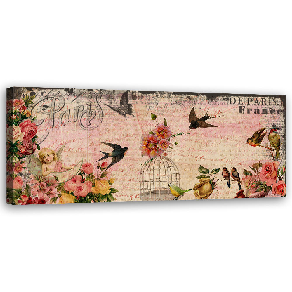 WANDBILD karte aus paris - Beige, Textil (90/30cm) - Feeby