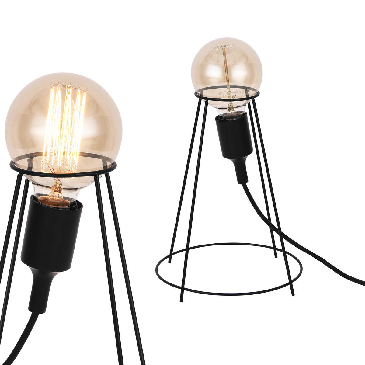 TISCHLEUCHTE Stockholm - Schwarz, Metall (20/20/26cm) - lux.pro